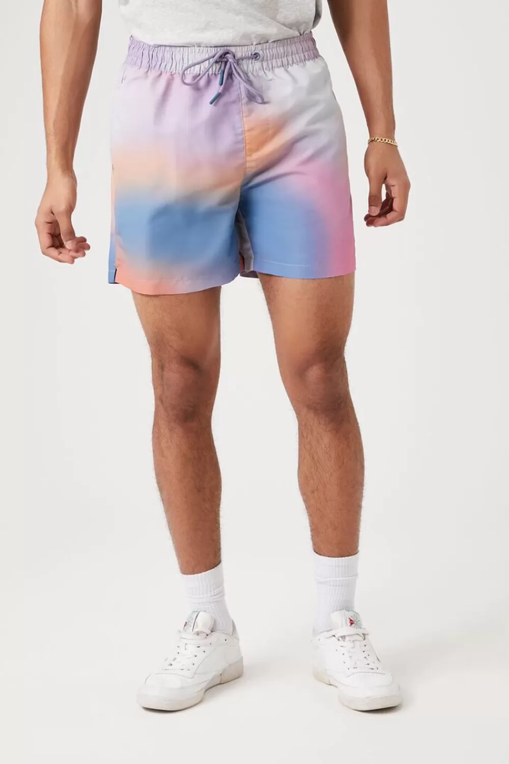 Bottoms>Forever 21 Watercolor Swim Trunks Purple/Multi