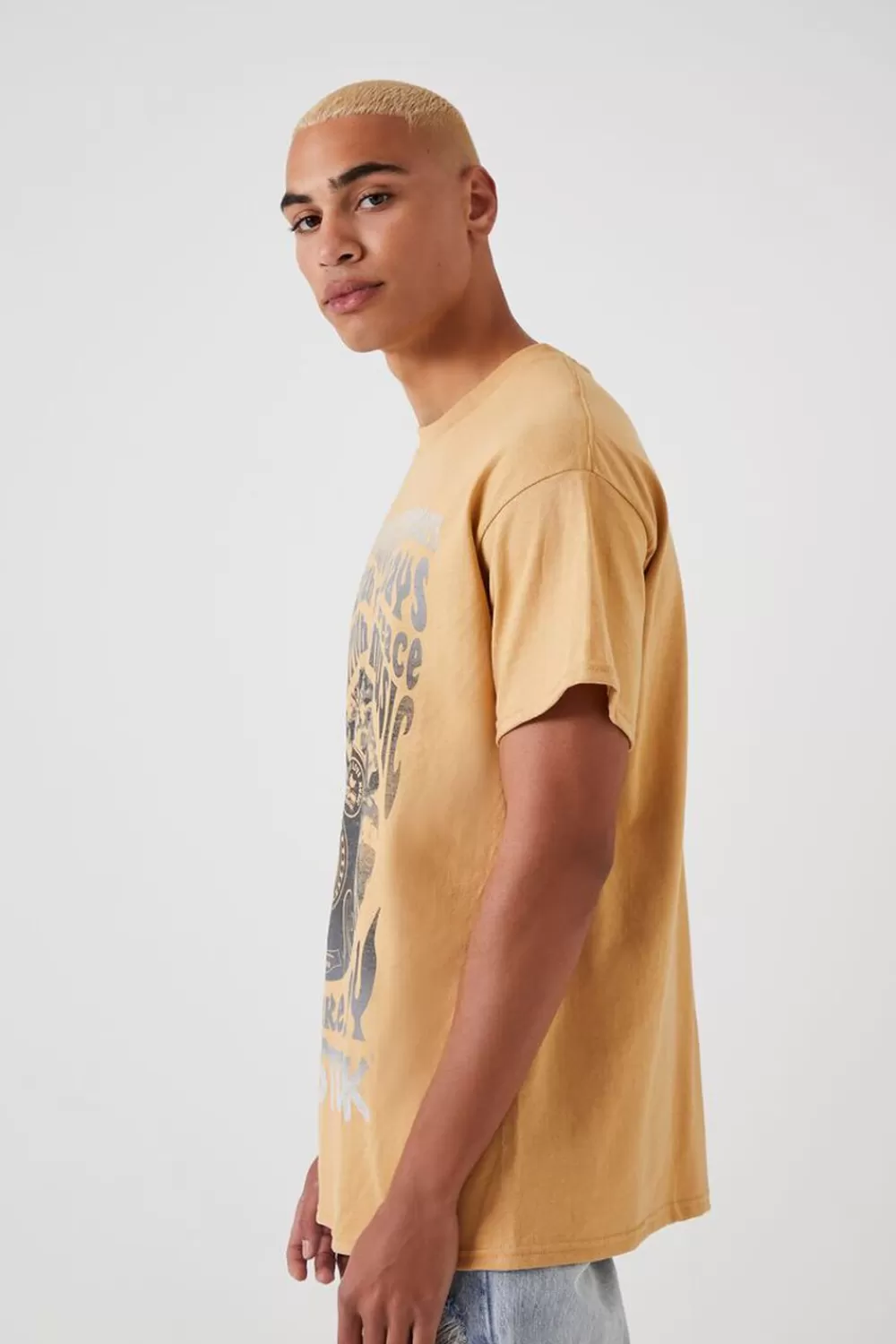 Graphic Tees>Forever 21 Woodstock Graphic Tee Sunset Gold/Multi