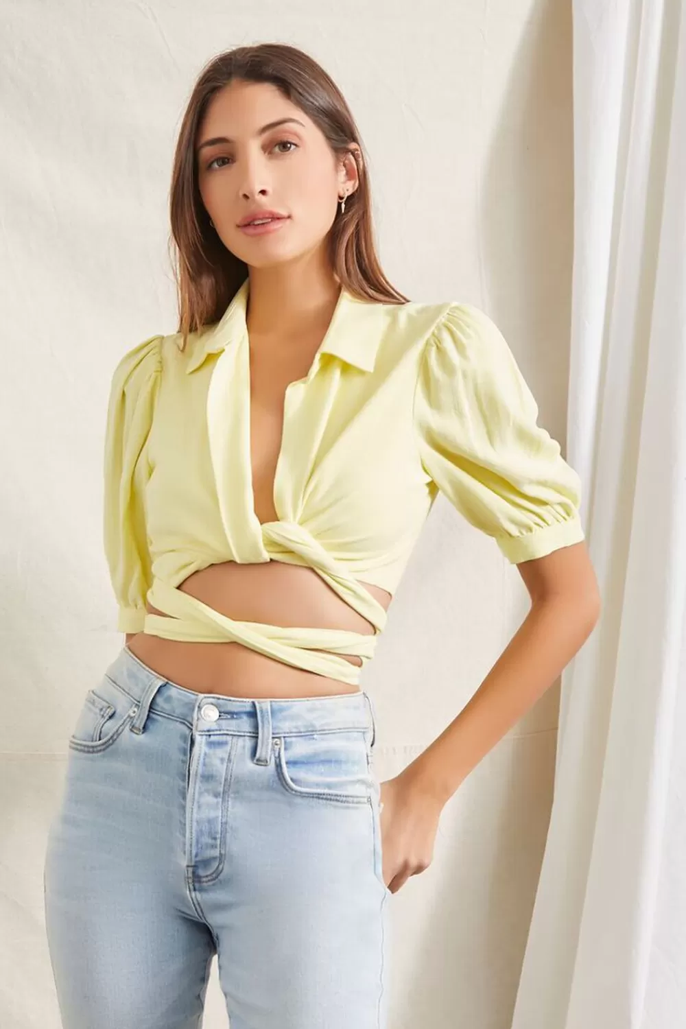 Forever 21 Wraparound Self-Tie Crop Top | Women Tops