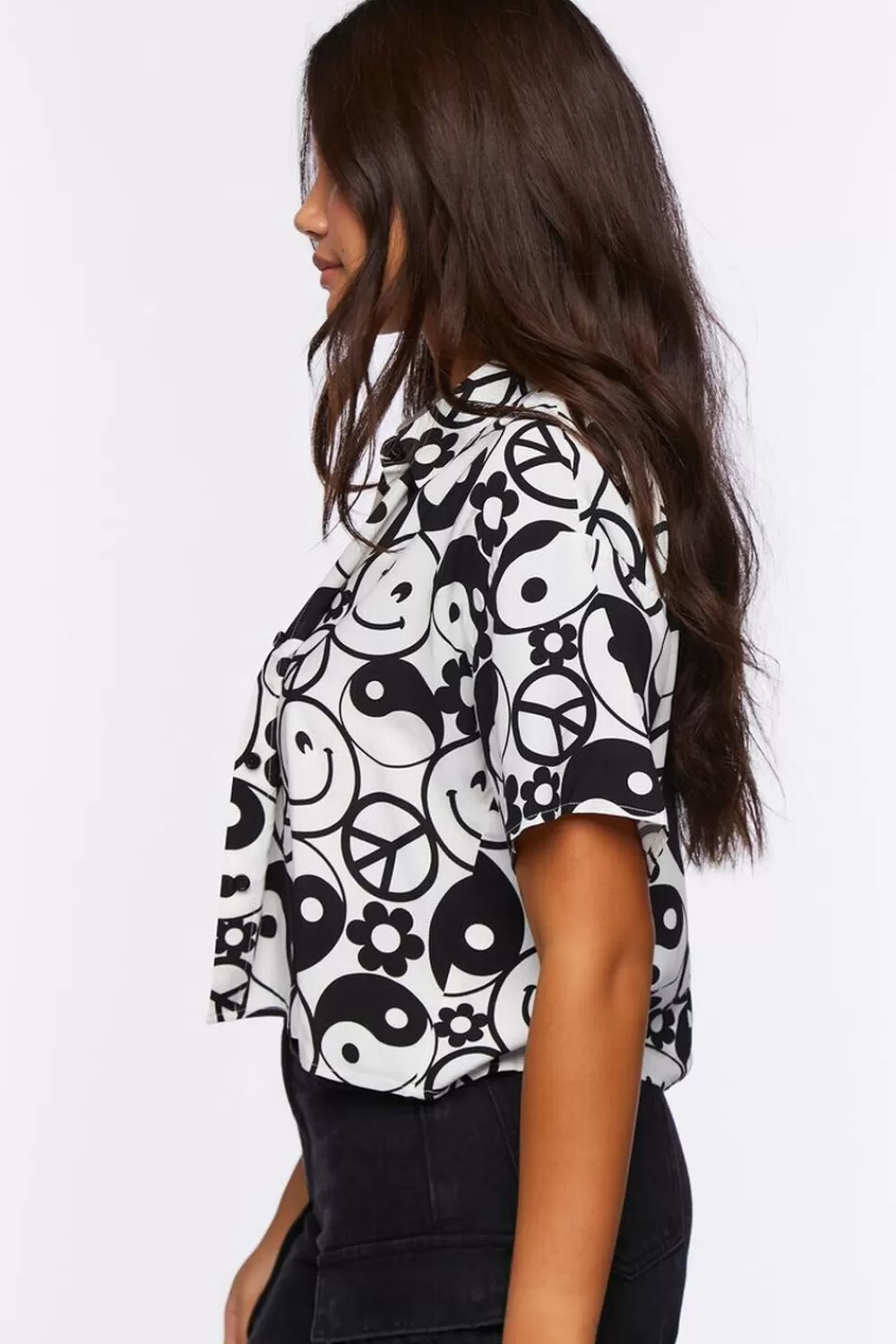 Forever 21 Yin Yang & Peace Print Shirt | Women Tops