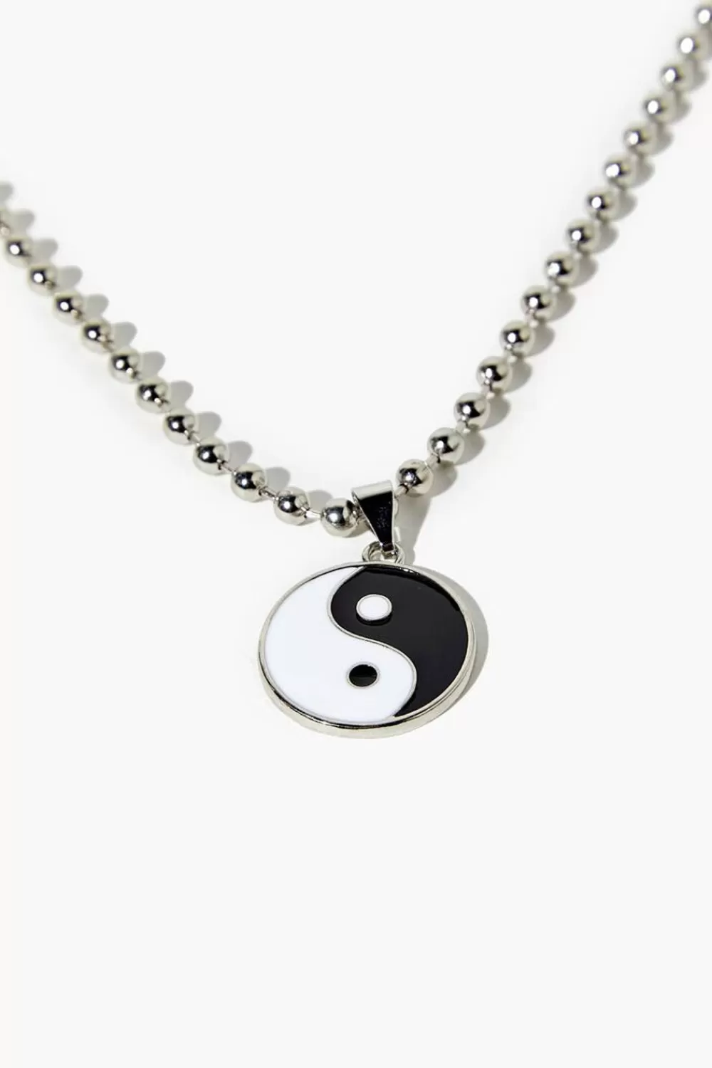 Necklaces>Forever 21 Yin Yang Pendant Necklace Black/Silver