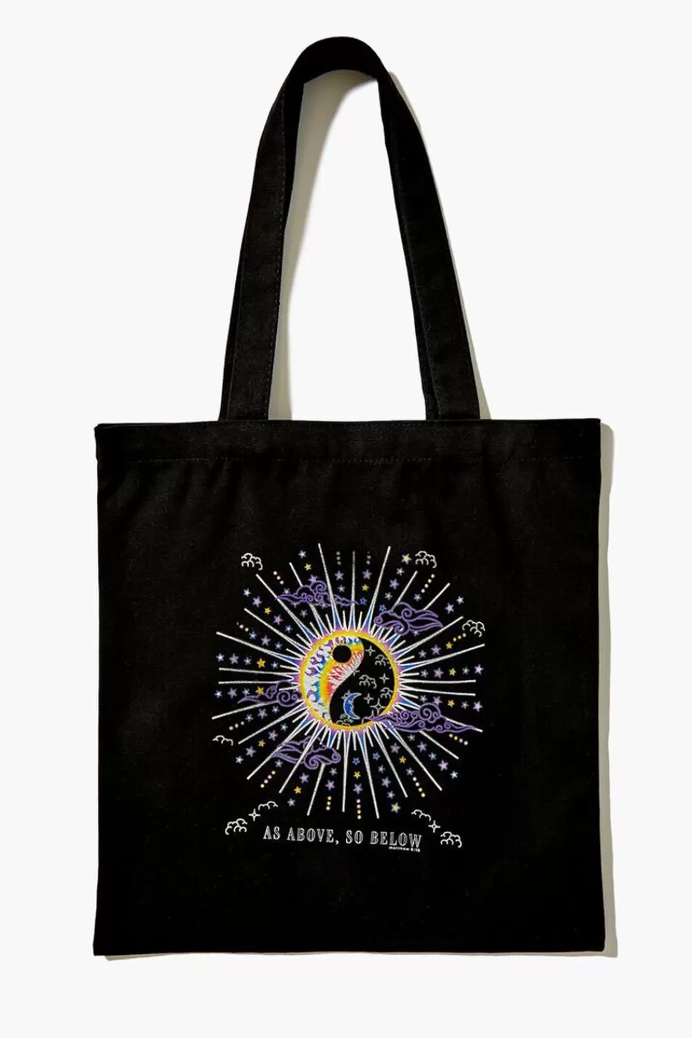 Bags + Backpacks>Forever 21 Yin Yang Tote Bag Black/Multi