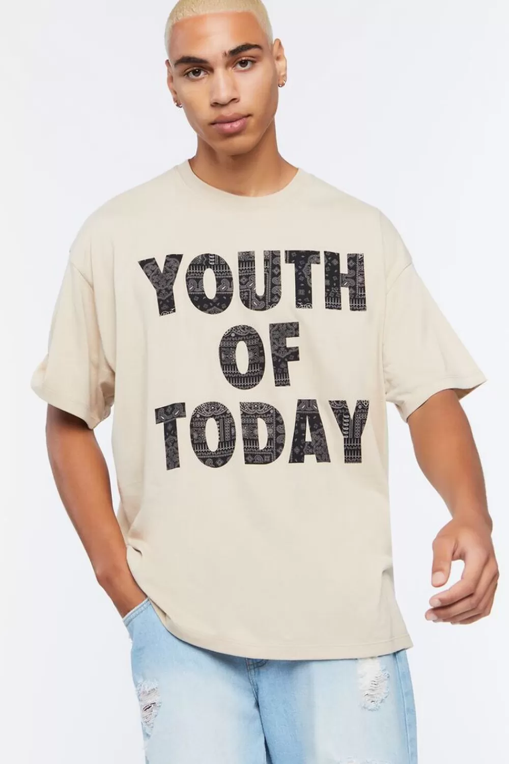 Graphic Tees>Forever 21 Youth Of Today Graphic Tee Taupe/Black