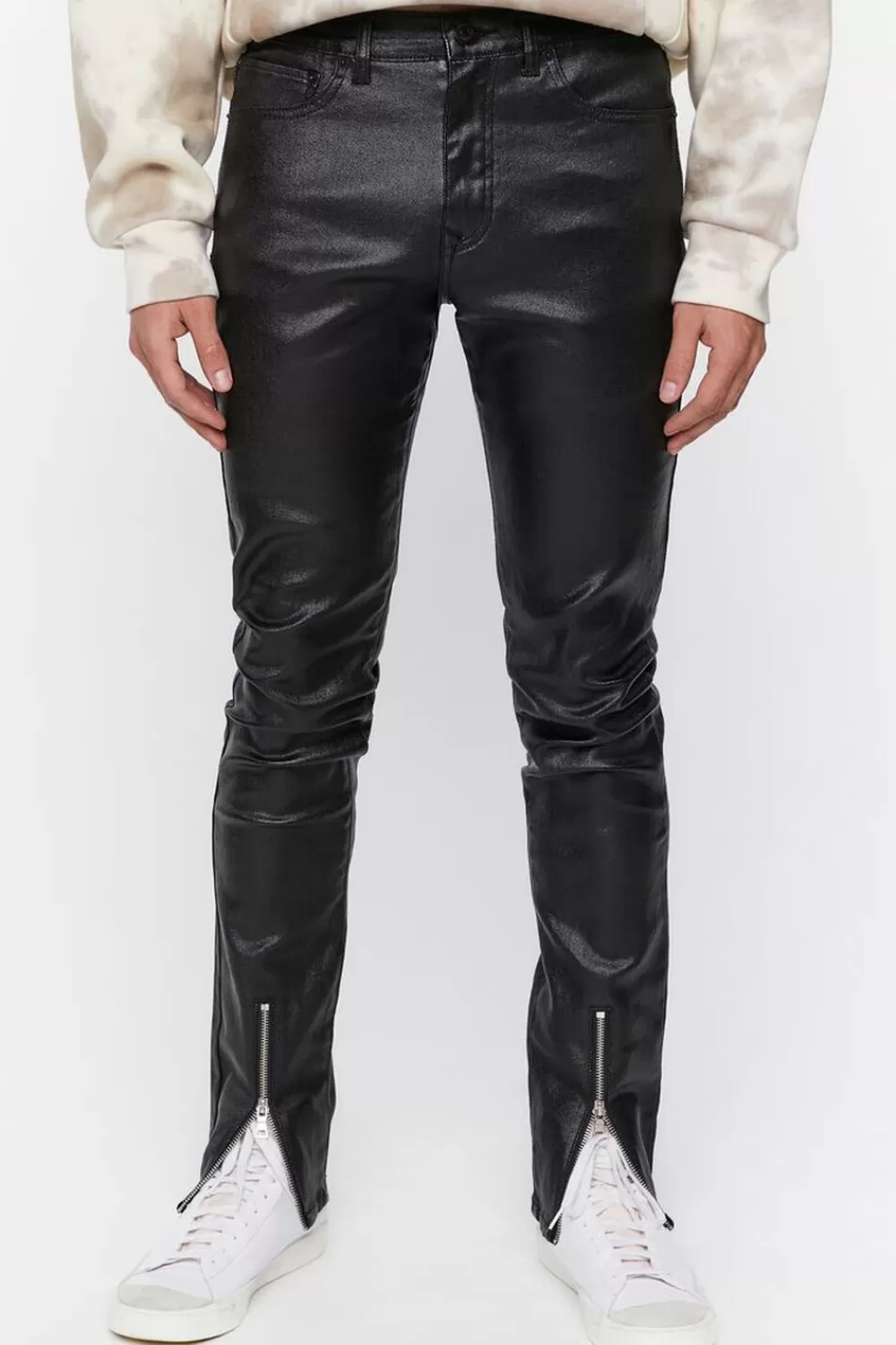 Jeans + Denim>Forever 21 Zip-Ankle Skinny Jeans Black