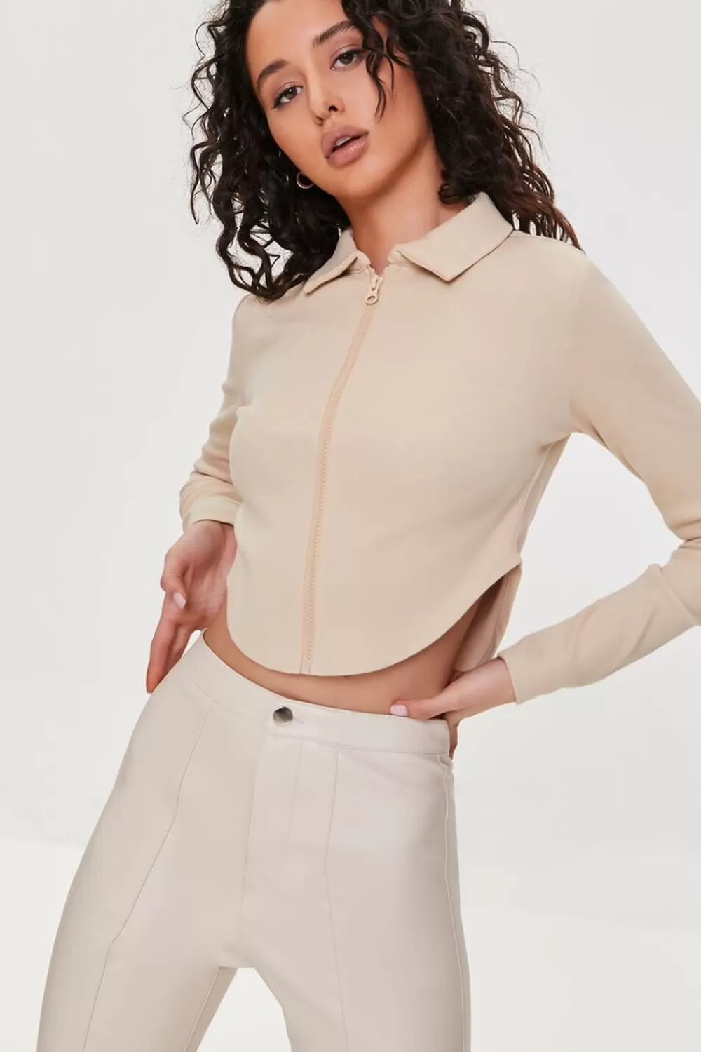 Forever 21 Zip-Front Crop Top | Women Tops