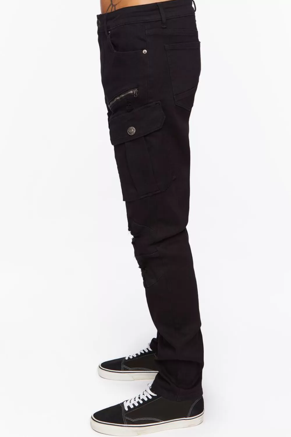 Jeans + Denim>Forever 21 Zippered Slim-Fit Jeans Black