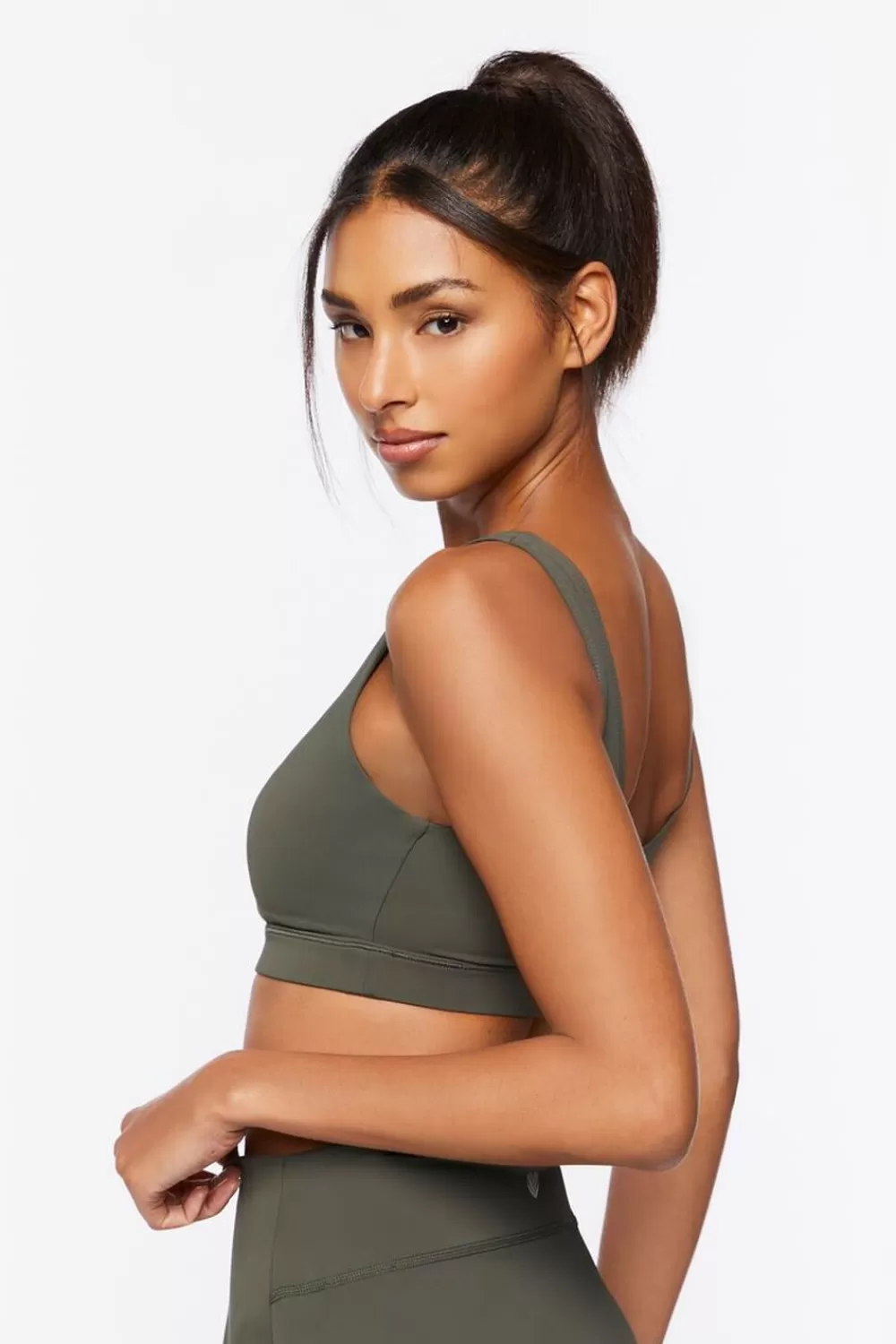 Activewear>Forever 21 Zip-Up Longline Sports Bra Cypress